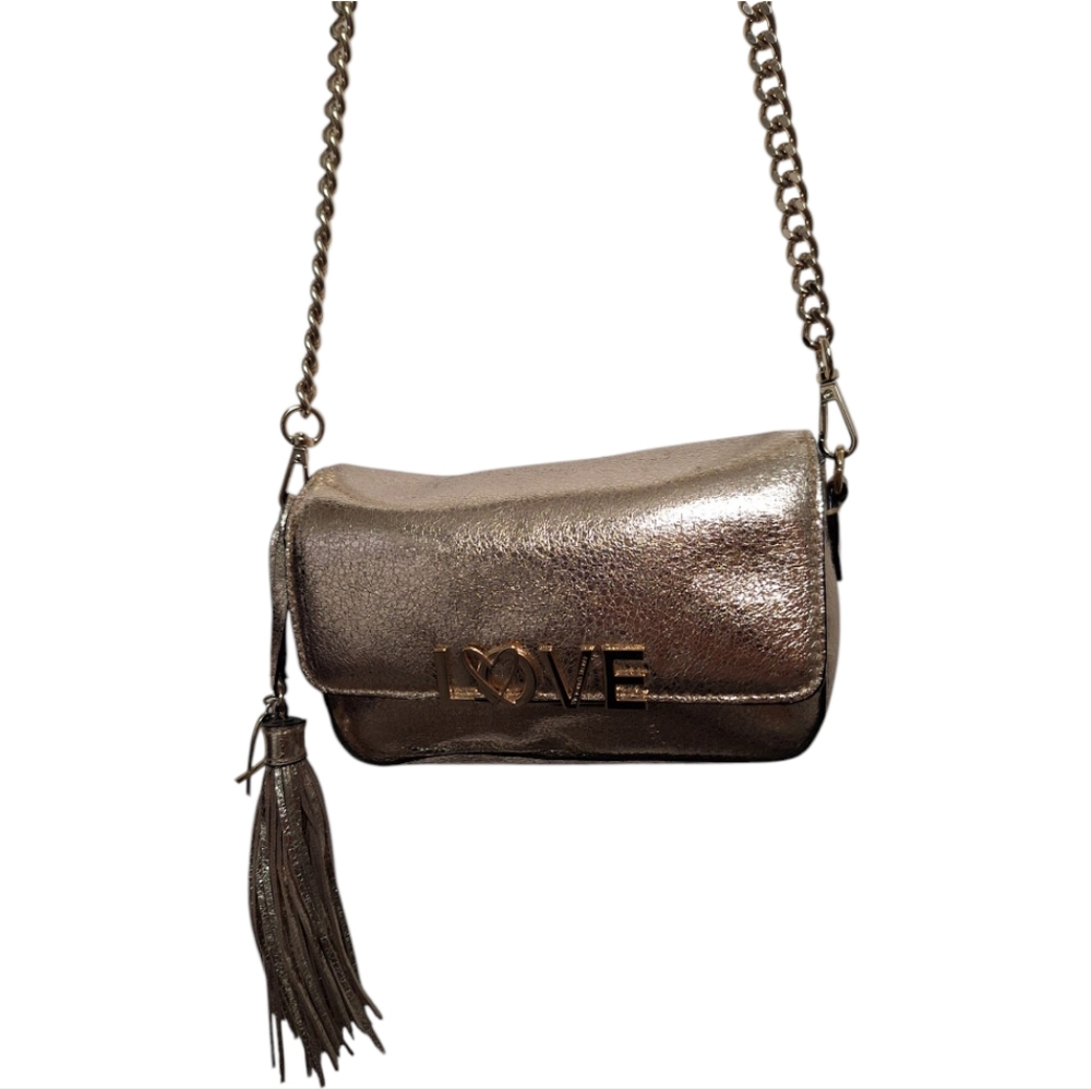 Victoria’s Secret New York Gold Crossbody Bag with Fringe - EUC